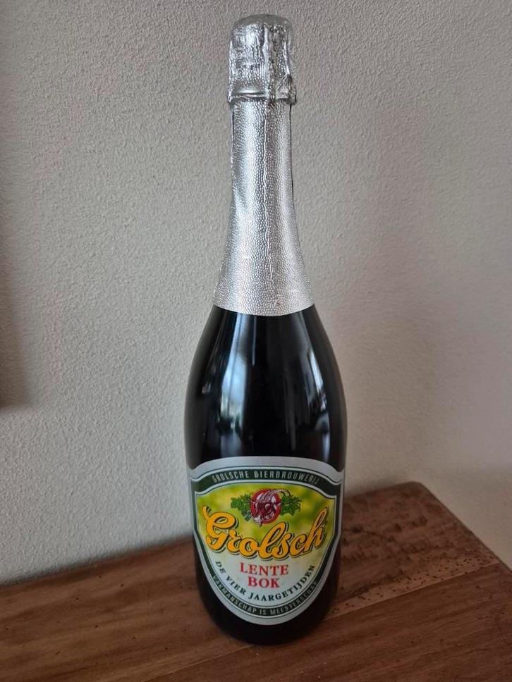 1996 Grolsch Lente Bok de vier jaargetijden 6,5 % 1,5 Ltr, Verzamelen, Biermerken, Zo goed als nieuw, Flesje(s), Grolsch, Ophalen of Verzenden
