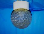 vintage plafonniere retro 1970 slaapkamerlamp badkamerlamp, Ophalen of Verzenden, Gebruikt, Glas