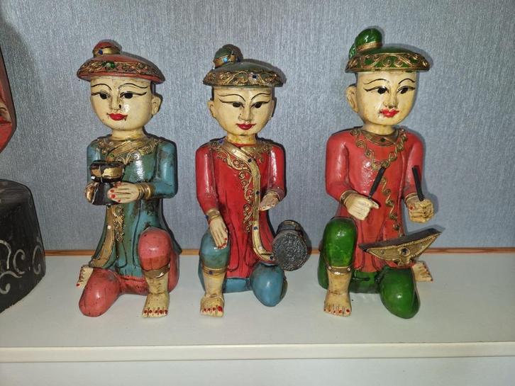3 Grote originele Thaise priesters beelden +meer brocante., Antiek en Kunst, Kunst | Niet-Westerse kunst, Ophalen of Verzenden