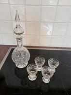 Kristallen karaf met vier glaasjes, Antiek en Kunst, Antiek | Glas en Kristal, Ophalen