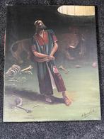 Schilderij 40/50 cm . Leeuwenkuil. A Hamelink, Ophalen of Verzenden