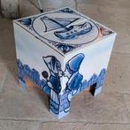 Dutch design kartonnen delfst blauw krukje/bijzettafeltje, Ophalen, Minder dan 50 cm, Rond, Minder dan 50 cm