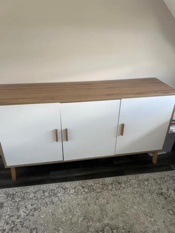 Dressoir wit en hout 