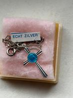 Kruisje met zilveren ketting, Sieraden, Tassen en Uiterlijk, Kettingen, Ophalen of Verzenden, Zo goed als nieuw, Zilver