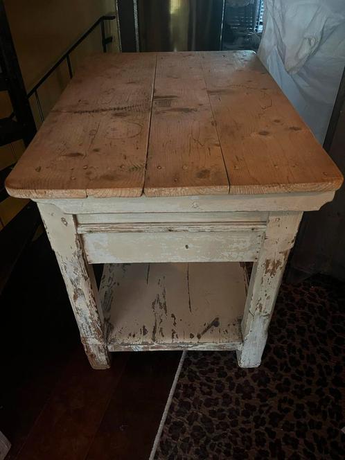 Antieke Tafel met Lade en Plank - Rustiek Charme in Huis, Antiek en Kunst, Antiek | Meubels | Tafels, Ophalen