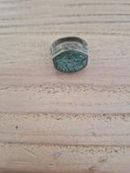 Tibetaanse zegelring met turquoise, maat 18,5., Ophalen of Verzenden, Zilver, Ring, Met edelsteen