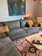 Nette hoekbank links grijs groen ecoleer, Overige materialen, 250 tot 300 cm, Gebruikt, Hoekbank