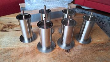 Meubelpoten RVS look - 12 stuks - Nieuw beschikbaar voor biedingen
