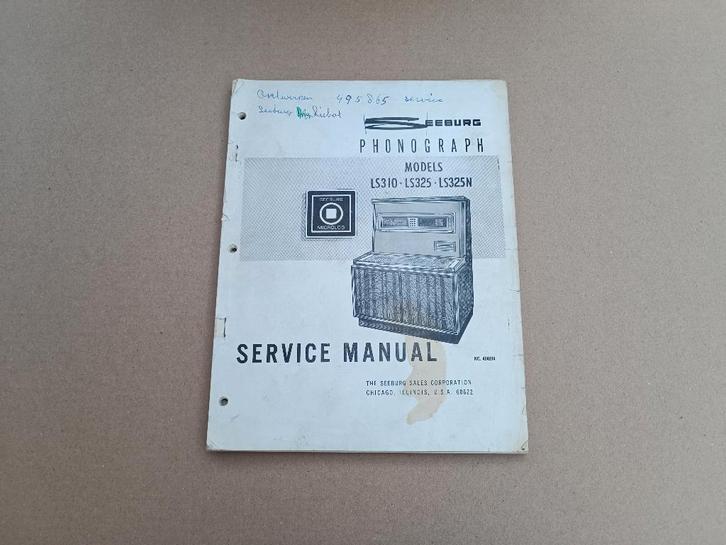 Service Manual Seeburg LS3 (1969) jukebox, Verzamelen, Automaten | Jukeboxen, Gebruikt, Seeburg, 1950 tot 1960, Verzenden