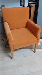 GRATIS! Mooie oranje stoel, fauteuil, Huis en Inrichting, Fauteuils, Ophalen, Gebruikt, 75 tot 100 cm, Stof
