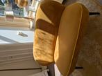 Woood bankje okergeel goudgeel velvet, Ophalen, Overige materialen, Gebruikt, Minder dan 75 cm