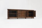 Vintage Spaans Brutalist Sideboard dressoir, Ophalen, Vintage brutalist, 200 cm of meer, 25 tot 50 cm