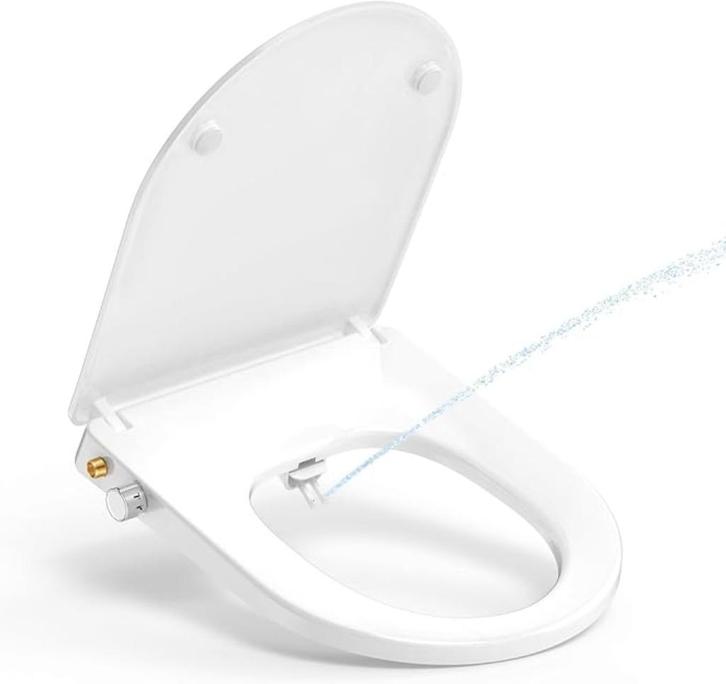 WC-Bril D-Vorm met Bidet functie & Softclosemechanisme, Doe-het-zelf en Verbouw, Sanitair, Nieuw, Toilet, Ophalen of Verzenden