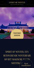 1x entree Winter Soestdijk ZAT 15 nov, incl 1x parkeer, Tickets en Kaartjes, Eén persoon, Ticket of Toegangskaart