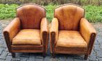 2x compacte schapenleren fauteuil + BEZORGING GRATIS, Huis en Inrichting, Fauteuils, Gebruikt, Art deco, ., Ophalen of Verzenden