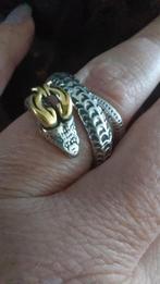 925 silver Dragon Gothic Viking ring, Ophalen of Verzenden, Zo goed als nieuw, 17 tot 18, Dame of Heer