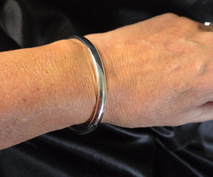Zilveren classic zware solide bangle/slavenarmband. 2025/745, Sieraden, Tassen en Uiterlijk, Armbanden, Nieuw, Zilver, Zilver