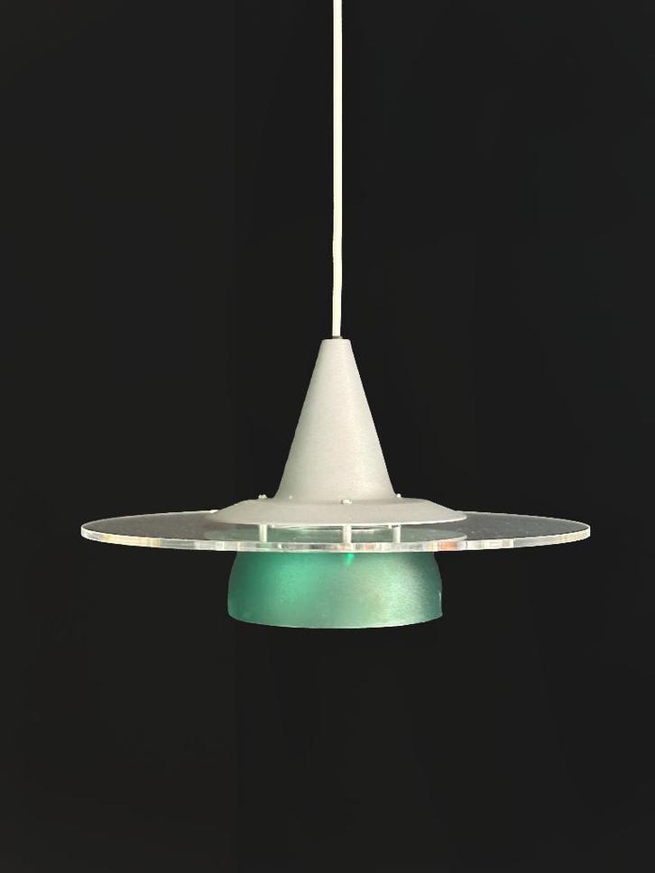 Design Light Space Age hanglamp model Satellit Groen, Huis en Inrichting, Lampen | Hanglampen, Minder dan 50 cm, Kunststof, Ophalen of Verzenden