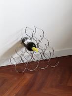 Rvs wijnrek voor 10 flessen chroom zilver, Ophalen of Verzenden, Zo goed als nieuw, Metaal, Minder dan 50 cm