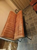 Cognac eetkamerbank met 3 stoelen., Ophalen, Minder dan 75 cm, 150 tot 200 cm, Leer