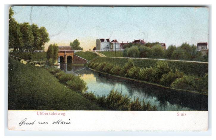 Sluis, Ubberscheweg, Verzamelen, Ansichtkaarten | Nederland, Gelopen, Zeeland, Voor 1920, Verzenden
