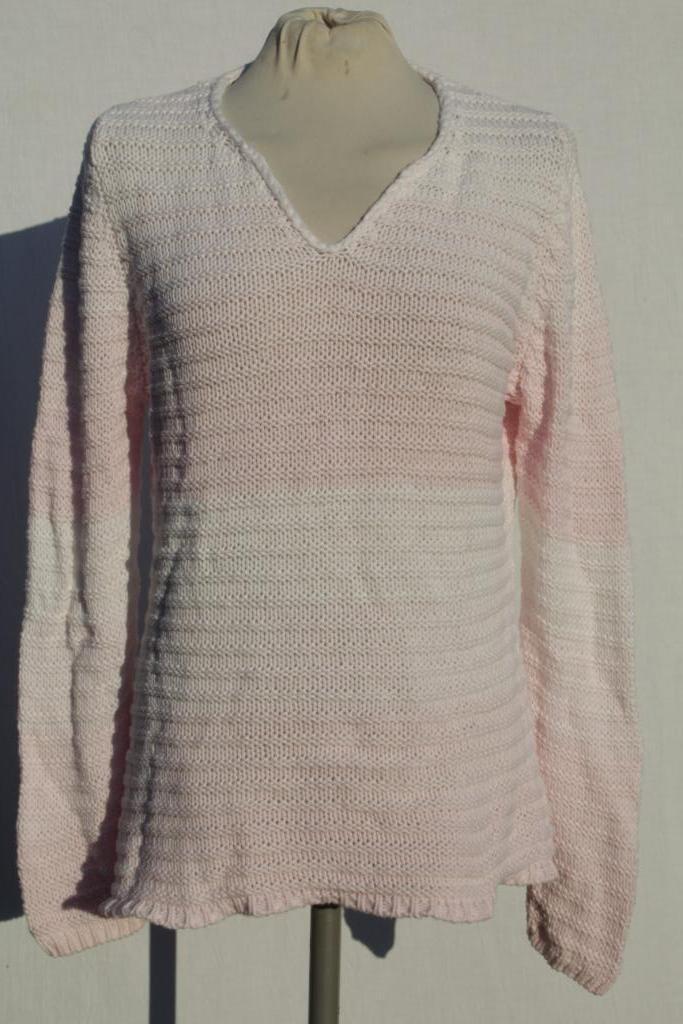 Mooie roze-wit gehaakte trui.Mt 40.Merk Cassani, Kleding | Dames, Truien en Vesten, Zo goed als nieuw, Maat 38/40 (M), Roze, Ophalen of Verzenden