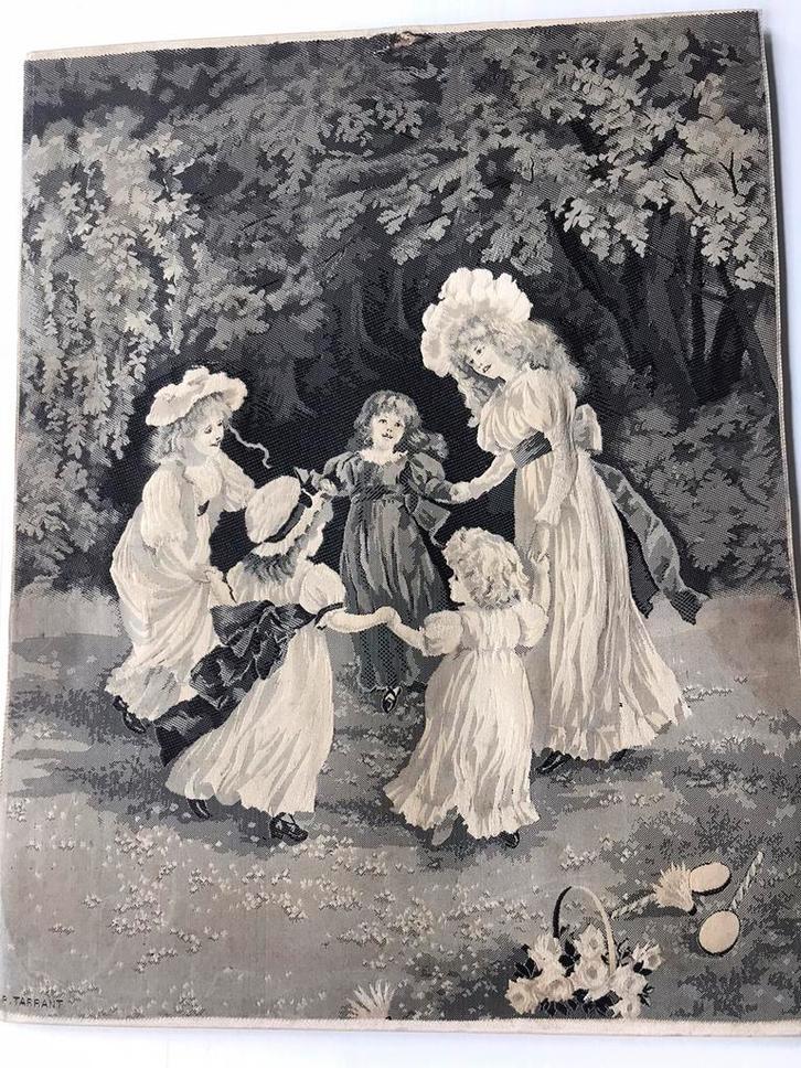 Neyret Freres zijde geweven schilderij  P. Tarrant zwart wit, Antiek en Kunst, Kunst | Schilderijen | Klassiek, Ophalen of Verzenden