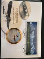 Oskar Bider 100 jaar de eerste die rond de Alpen vloog, Postzegels en Munten, Penningen en Medailles, Verzenden, Overige materialen