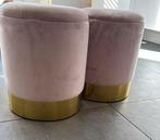 Poef met opbergruimte poeder roze, Ophalen, Zo goed als nieuw, Rond, Minder dan 50 cm