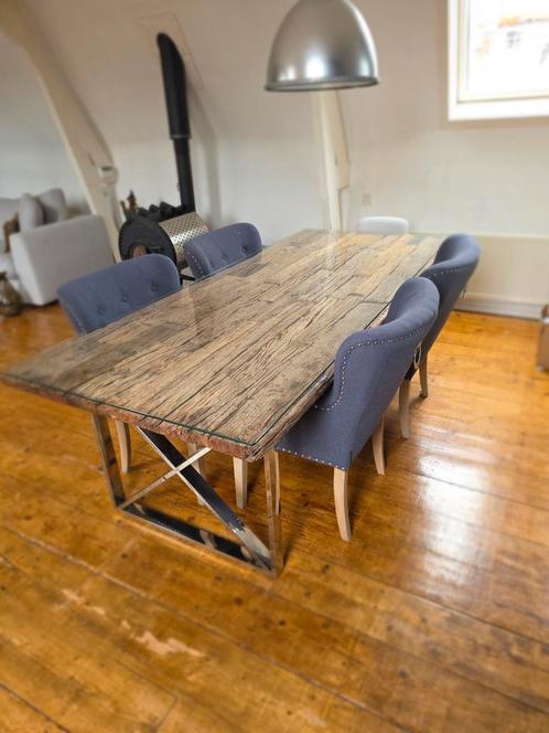 Top interior Belgique, Huis en Inrichting, Tafels | Eettafels, Zo goed als nieuw, Vijf personen of meer, Rechthoekig, Ophalen
