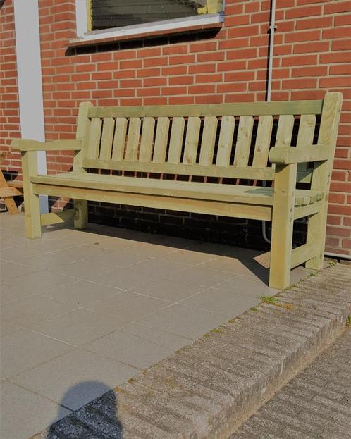 Comfortabele houten tuinbank, 200 cm., Tuin en Terras, Tuinbanken, Ophalen of Verzenden