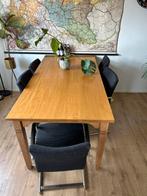 Houten Eettafel met 6 Stoelen, Huis en Inrichting, Tafels | Eettafels, Ophalen, Gebruikt, 100 tot 150 cm, Eikenhout