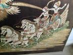 Schilderij, batik, in vergulde lijst, Antiek en Kunst, Ophalen