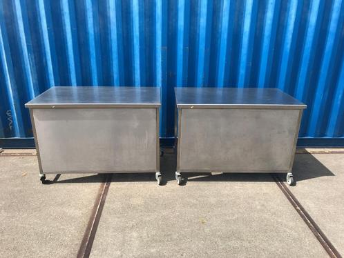 RVS mobiele winkel toonbank / mobiele werkbank / mobiele bal, Doe-het-zelf en Verbouw, Werkbanken, Gebruikt, Ophalen