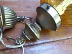 Vintage hanglamp, glas en metaal, Antiek en Kunst, Ophalen of Verzenden
