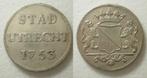 Utrecht Stad Duit 1753 zilver  -RRR -, Postzegels en Munten, Vóór koninkrijk, Zilver, Ophalen of Verzenden, Losse munt