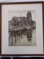 Prent Zicht op Dordrecht Roger Hebbelinck, Antiek en Kunst, Ophalen