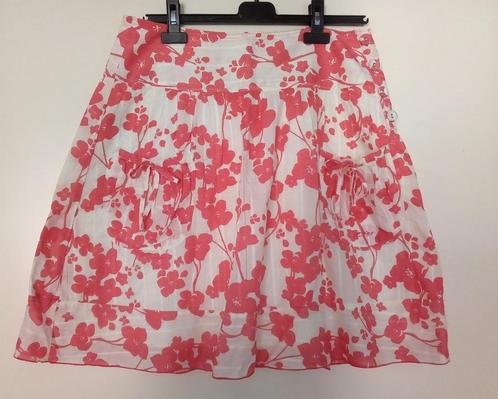 Esprit mini zomer rokje - wit roze - katoen - bloem - mt 36, Kleding | Dames, Rokken, Zo goed als nieuw, Maat 36 (S), Roze, Boven de knie