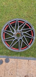 Te koop 4 aluminium velgen zwart met rode rand., Auto-onderdelen, Gebruikt, Velg(en), Personenwagen, Zomerbanden