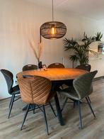 Ronde Eetkamertafel - 150cm - Zwart Metalen Poot, Huis en Inrichting, Tafels | Eettafels, Ophalen, Zo goed als nieuw, Vijf personen of meer