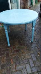 Leuke eettafel 110 cm rond, Ophalen of Verzenden, Gebruikt, Rond, Hout