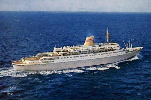 Passagiersschip Sagafjord - Norwegian America Line, Verzamelen, Scheepvaart, Zo goed als nieuw, Kaart, Foto of Prent, Ophalen of Verzenden