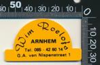 Sticker: Wim Roelofs - Arnhem, Ophalen of Verzenden, Zo goed als nieuw, Bedrijf of Vereniging