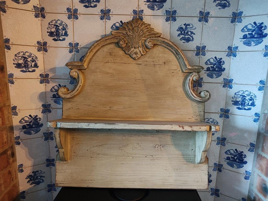 Brocante look bovenblad keukenblok of want rek, Ophalen, Zo goed als nieuw