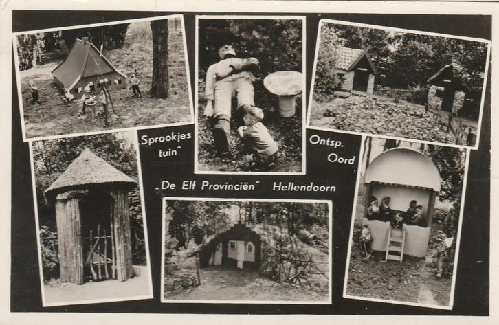 HELLENDOORN Sprookjestuin  De Elf Provinciën 1958, Verzamelen, Ansichtkaarten | Nederland, Gelopen, Overijssel, 1940 tot 1960