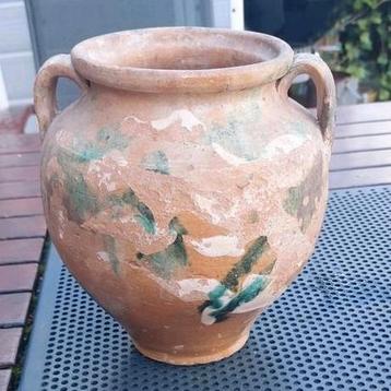 Antiek aardewerk 19e eeuwee franse confitpot pot beschikbaar voor biedingen