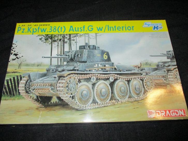 H-522,DRAGON 1-35,NO,6290,Pz.Kpfw. 38(t) Ausf. G w/Interio, Hobby en Vrije tijd, Modelbouw | Auto's en Voertuigen, Nieuw, Tank