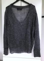 Donkergrijze mohair trui met diepe v-hals mt M, Kleding | Dames, Zara, Grijs, Maat 38/40 (M), Ophalen of Verzenden