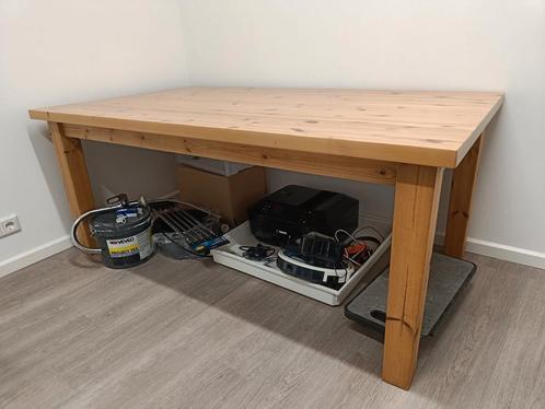 Massief houten eettafel erg degelijke zware kwaliteit 6pers, Huis en Inrichting, Tafels | Eettafels, Zo goed als nieuw, 50 tot 100 cm