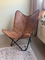 Vlinderstoel, Huis en Inrichting, Stoelen, Ophalen, Bruin, Leer, Eén